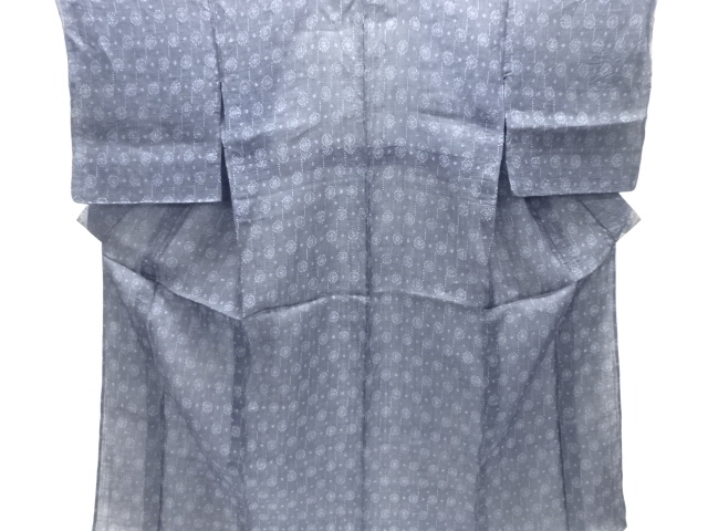 アンティーク　本場宮古上布　幾何学模様織り出し着物(材料)